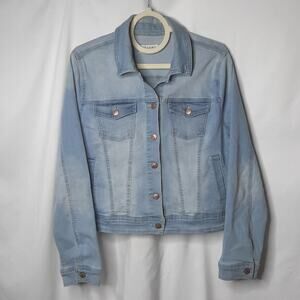 Ci Sono Women's Stretch Denim Cropped Jacket Light Wash Medium